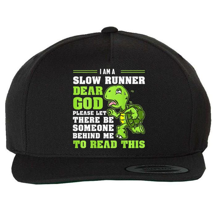I'm A Slow Runner Turtle Funny Marathon Running Run Gift Wool Snapback Cap