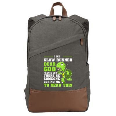 I'm A Slow Runner Turtle Funny Marathon Running Run Gift Cotton Canvas Backpack