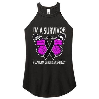Im A Survivor Melanoma Skin Cancer Awareness Women's Perfect Tri Rocker Tank