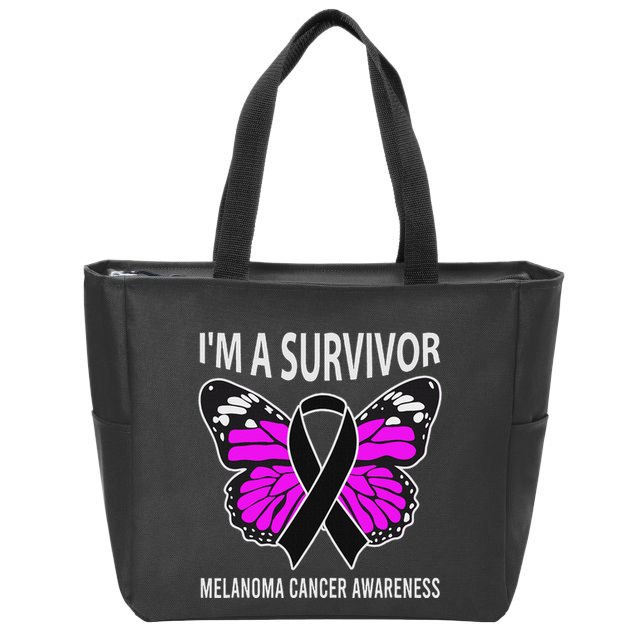 Im A Survivor Melanoma Skin Cancer Awareness Zip Tote Bag