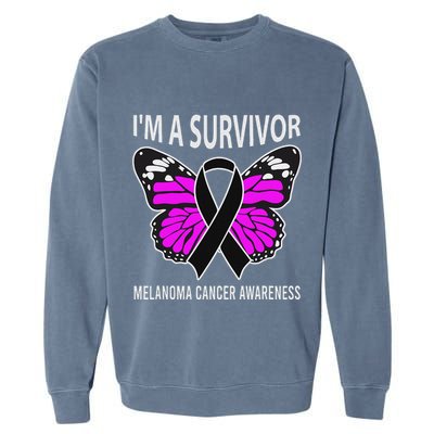 Im A Survivor Melanoma Skin Cancer Awareness Garment-Dyed Sweatshirt