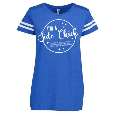 IM A Side Chick Funny Thanksgiving Food Enza Ladies Jersey Football T-Shirt