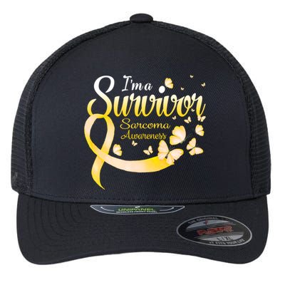 I'm A Survivor Sarcoma Awareness Butterfly Cute Gift Flexfit Unipanel Trucker Cap