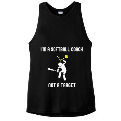 IM A Softball Coach Not A Target Ladies PosiCharge Tri-Blend Wicking Tank