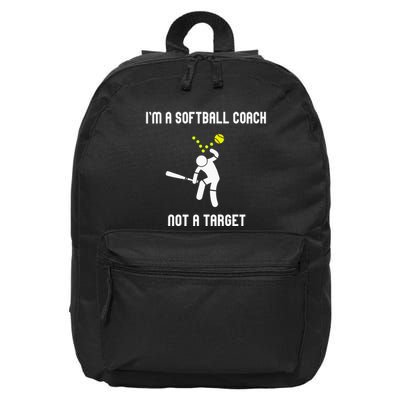 IM A Softball Coach Not A Target 16 in Basic Backpack