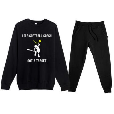 IM A Softball Coach Not A Target Premium Crewneck Sweatsuit Set