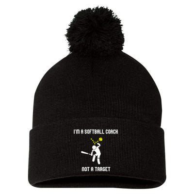 IM A Softball Coach Not A Target Pom Pom 12in Knit Beanie