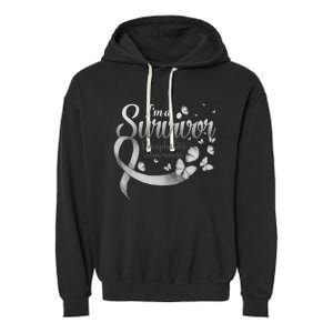 I'm A Survivor Encephalitis Awareness Butterfly Gift Garment-Dyed Fleece Hoodie