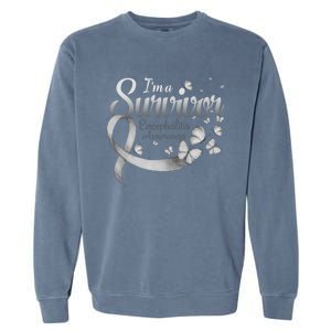 I'm A Survivor Encephalitis Awareness Butterfly Gift Garment-Dyed Sweatshirt