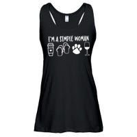 I'm A Simple Woman Coffee Flip Flops Dog Wine Ladies Essential Flowy Tank