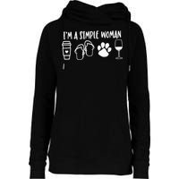 I'm A Simple Woman Coffee Flip Flops Dog Wine Womens Funnel Neck Pullover Hood