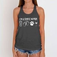 I'm A Simple Woman Coffee Flip Flops Dog Wine Women's Knotted Racerback Tank