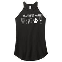 I'm A Simple Woman Coffee Flip Flops Dog Wine Women's Perfect Tri Rocker Tank