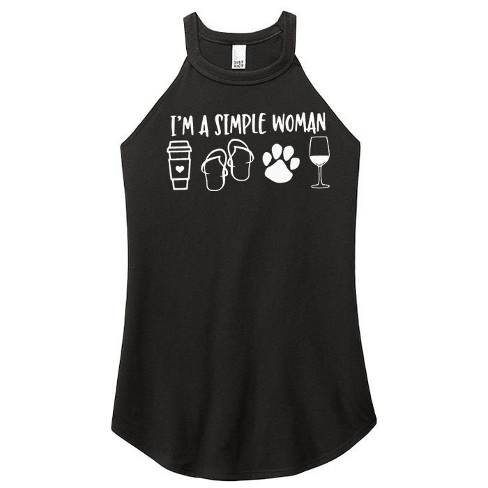 I'm A Simple Woman Coffee Flip Flops Dog Wine Women's Perfect Tri Rocker Tank