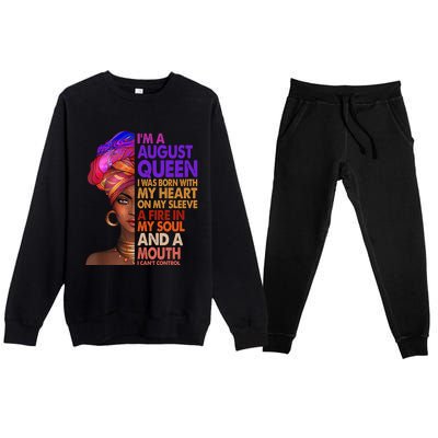 Im A September Black Virgo Libra Queen Birthday Funny Gift Premium Crewneck Sweatsuit Set