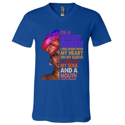 Im A September Black Virgo Libra Queen Birthday Funny Gift V-Neck T-Shirt