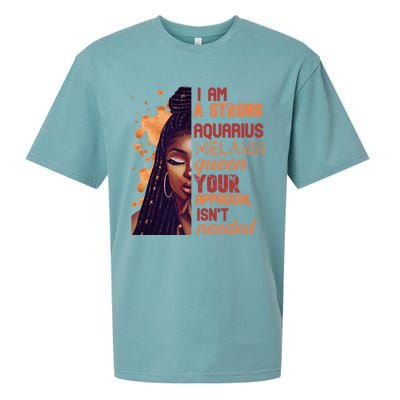 I Am Strong Aquarius Queen Birthday Zodiac Dreadlocks Gift Sueded Cloud Jersey T-Shirt