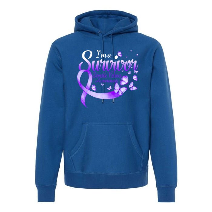 I'm A Survivor Domestic Violence Awareness Butterfly Gift Premium Hoodie