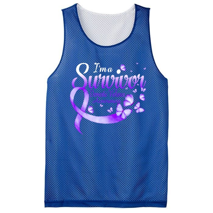 I'm A Survivor Domestic Violence Awareness Butterfly Gift Mesh Reversible Basketball Jersey Tank