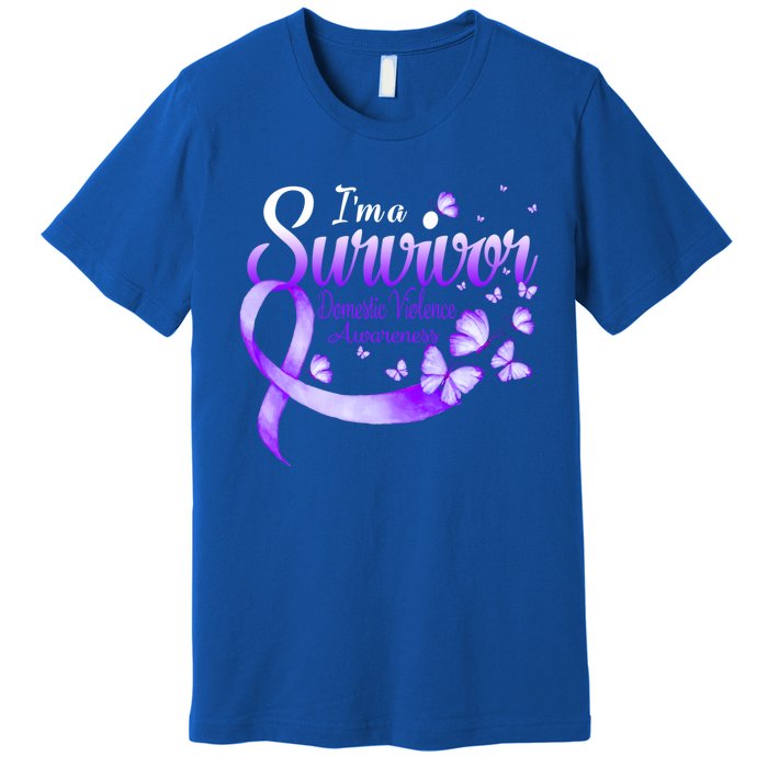 I'm A Survivor Domestic Violence Awareness Butterfly Gift Premium T-Shirt