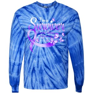 I'm A Survivor Domestic Violence Awareness Butterfly Gift Tie-Dye Long Sleeve Shirt