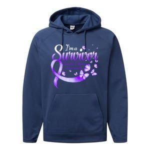 I'm A Survivor Domestic Violence Awareness Butterfly Gift Performance Fleece Hoodie