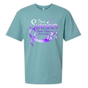 I'm A Survivor Domestic Violence Awareness Butterfly Gift Sueded Cloud Jersey T-Shirt