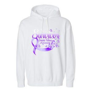 I'm A Survivor Domestic Violence Awareness Butterfly Gift Garment-Dyed Fleece Hoodie