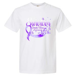 I'm A Survivor Domestic Violence Awareness Butterfly Gift Garment-Dyed Heavyweight T-Shirt