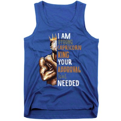 I Am Strong Capricorn King In Crown Zodiac Horoscope Gift Tank Top