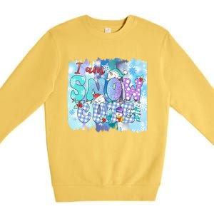 I Am Snow Cute Winter Vibes Blue Holidays Fall Christmas Gift Premium Crewneck Sweatshirt