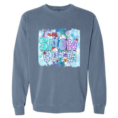 I Am Snow Cute Winter Vibes Blue Holidays Fall Christmas Gift Garment-Dyed Sweatshirt