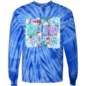 I Am Snow Cute Winter Vibes Blue Holidays Fall Christmas Gift Tie-Dye Long Sleeve Shirt