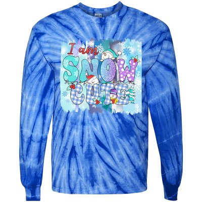 I Am Snow Cute Winter Vibes Blue Holidays Fall Christmas Gift Tie-Dye Long Sleeve Shirt