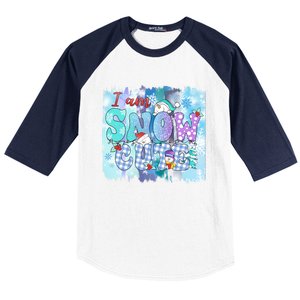 I Am Snow Cute Winter Vibes Blue Holidays Fall Christmas Gift Baseball Sleeve Shirt