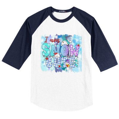 I Am Snow Cute Winter Vibes Blue Holidays Fall Christmas Gift Baseball Sleeve Shirt