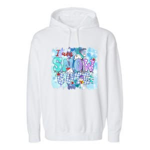 I Am Snow Cute Winter Vibes Blue Holidays Fall Christmas Gift Garment-Dyed Fleece Hoodie