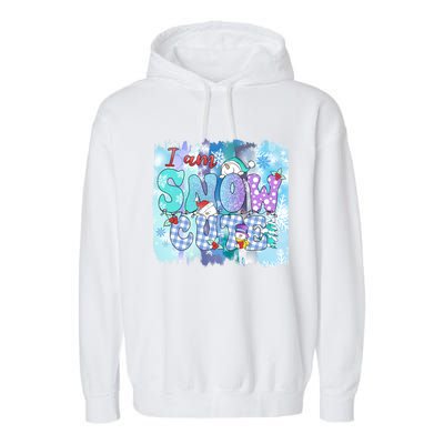 I Am Snow Cute Winter Vibes Blue Holidays Fall Christmas Gift Garment-Dyed Fleece Hoodie