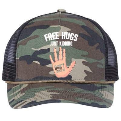 Introvert Anti Social Free Hugs Just Ding Don't Touch Me Gift Retro Rope Trucker Hat Cap