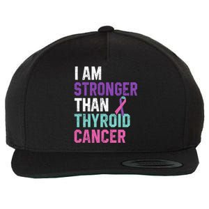 I Am Stronger Than Thyroid Cancer Survivor Awareness Gift Wool Snapback Cap