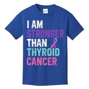 I Am Stronger Than Thyroid Cancer Survivor Awareness Gift Kids T-Shirt