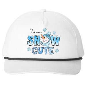 I Am Snow Cute Christmas Winter Snow In Knit Cap And Scarf Cool Gift Snapback Five-Panel Rope Hat