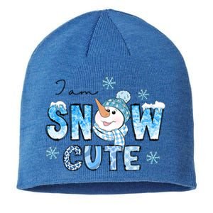 I Am Snow Cute Christmas Winter Snow In Knit Cap And Scarf Cool Gift Sustainable Beanie