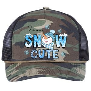 I Am Snow Cute Christmas Winter Snow In Knit Cap And Scarf Cool Gift Retro Rope Trucker Hat Cap