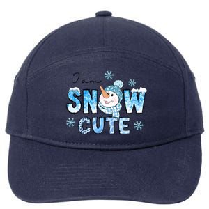 I Am Snow Cute Christmas Winter Snow In Knit Cap And Scarf Cool Gift 7-Panel Snapback Hat