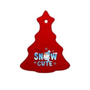 I Am Snow Cute Christmas Winter Snow In Knit Cap And Scarf Cool Gift Ceramic Tree Ornament