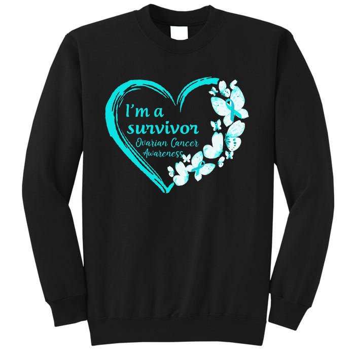 I'm A Survivor Butterfly Ovarian Cancer Awareness Warrior Tall Sweatshirt