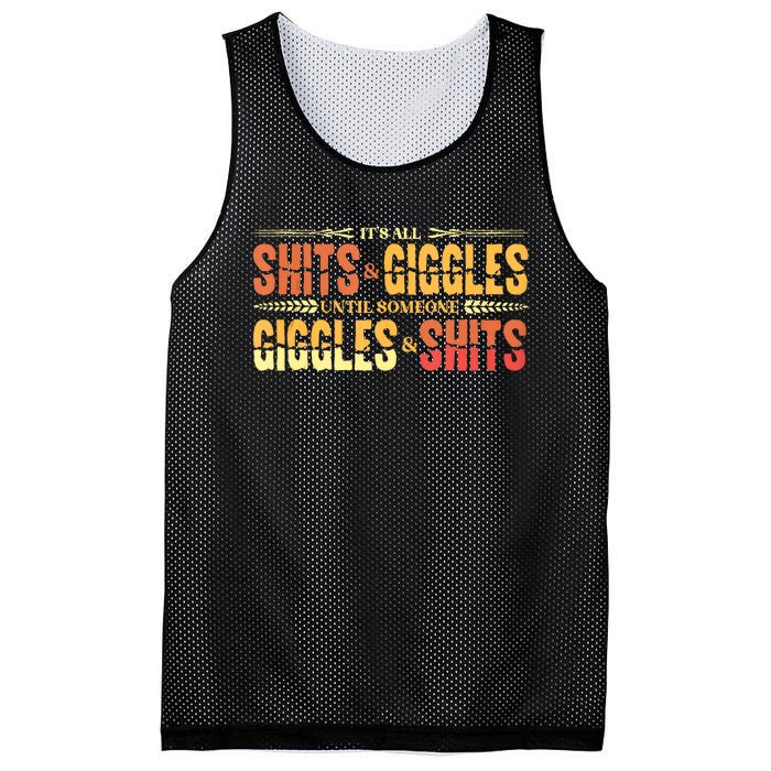 ItS All Shits And Giggles Sarcastic Funny Adult Humor Meme Tank Top Mesh Reversible Basketball Jersey Tank