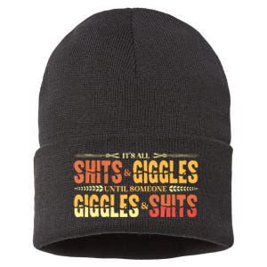 ItS All Shits And Giggles Sarcastic Funny Adult Humor Meme Tank Top Sustainable Knit Beanie