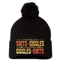 ItS All Shits And Giggles Sarcastic Funny Adult Humor Meme Tank Top Pom Pom 12in Knit Beanie